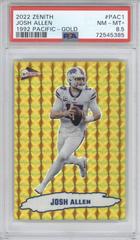 Josh Allen [Gold] #PAC-1 Football Cards 2022 Panini Zenith 1992 Pacific Prices