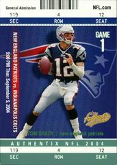 Tom Brady [General Admission Green] #1 Football Cards 2004 Fleer Authentix Prices