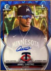 Ariel Castro [Blue RayWave] Baseball Cards 2023 Bowman Chrome Prospect Autographs Prices