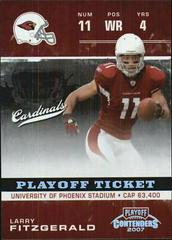 Larry Fitzgerald [Playoff Ticket] #2 Football Cards 2007 Playoff Contenders Prices