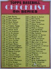 Checklist 526-656 [Small Print on Front] #478 Baseball Cards 1972 Topps Prices