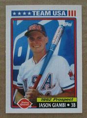 Jason Giambi Baseball Cards 1992 Topps Dairy Queen Team USA Prices