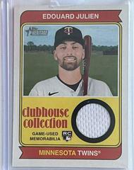 Edouard Julien Baseball Cards 2023 Topps Heritage Clubhouse Collection Relics High Number Prices