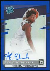 Anthony Edwards [Autograph Blue] Basketball Cards 2020 Panini Donruss Optic Prices