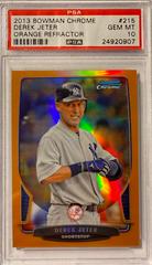 Derek Jeter [Orange Refractor] #215 Baseball Cards 2013 Bowman Chrome Prices