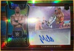 Carmelo Hayes [Tie Dye Prizm] #RA-CHY Wrestling Cards 2022 Panini Select WWE Ringside Action Signatures Prices