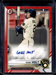 Gabe Holt [Red] #PAPR-GH Baseball Cards 2021 Bowman Paper Prospects Autographs Prices