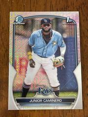 Junior Caminero [Mega Box Mojo Refractor] Baseball Cards 2023 Bowman Chrome Prospects Prices