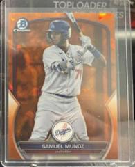 Samuel Munoz [Orange] Baseball Cards 2023 Bowman Draft Prices