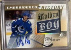 Elias Pettersson [Autograph] Hockey Cards 2021 SP Game Used Embroidered in History Prices