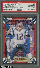 Tom Brady [Red] #3 Football Cards 2016 Panini Score Chain Reaction Prices