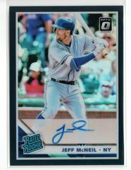 Jeff McNeil [Black] #JM Baseball Cards 2019 Panini Donruss Optic Rated Rookie Signatures Prices