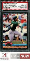 Rickey Henderson [A. L.'s Leading Thief] Baseball Cards 1991 Stadium Club Charter Members Prices