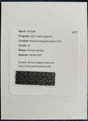 De'Von Achane #33 Football Cards 2023 Panini Spectra Rookie Autograph Neon Pink Prices