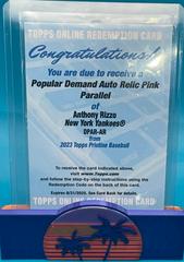 Anthony Rizzo [Pink] Baseball Cards 2023 Topps Pristine Popular Demand Autograph Relic Prices