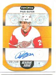 Pius Suter [Orange] #RI-PS Hockey Cards 2022 Upper Deck Synergy Rink Ink Autographs Prices