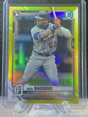 Akil Baddoo [Yellow Refractor] #34 Baseball Cards 2021 Bowman Chrome Prices