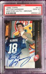 Peyton Manning [Bronze] #A10 Football Cards 1998 Topps Certified Autograph Prices