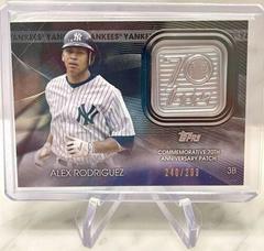 Alex Rodriguez #T70P-AR Baseball Cards 2021 Topps 70th Anniversary Logo Patch Prices