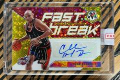 Charles Barkley [Gold] #FB-CBK Basketball Cards 2019 Panini Mosaic Autographs Fast Break Prices