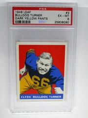 Bulldog Turner [Red Background, Dark Yellow Pants] #3 Football Cards 1948 Leaf Prices