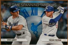 Freddie Freeman, Steve Garvey [Blue] #TS-14 Baseball Cards 2023 Topps Update Time Spanning Tandems Prices