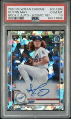 Dustin May [Atomic Refractor] #CRA-DM Baseball Cards 2020 Bowman Chrome Rookie Autographs Prices