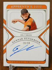 Gunnar Henderson Baseball Cards 2022 Panini National Treasures Apprentice Ink Autographs Prices