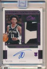 Joshua Primo [Pink] Basketball Cards 2021 Panini One and One Prime Rookie Jersey Autographs Prices
