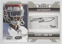 Ceedee Lamb [Gold] #A10 Football Cards 2020 Sage Hit Rookie Autograph Prices