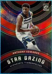 Anthony Edwards [Red Wave] Basketball Cards 2022 Panini Donruss Optic Star Gazing Prices