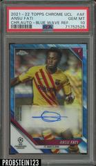 Ansu Fati [Blue Wave Refractor] #CA-AF Soccer Cards 2021 Topps Chrome UEFA Champions League Autographs Prices