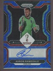 Aaron Ramsdale [Blue Shimmer] #S-RAM Soccer Cards 2022 Panini Prizm World Cup Signatures Prices