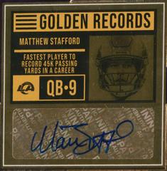 Matthew Stafford #GRS-MST Football Cards 2022 Panini Gold Standard Golden Records Signatures Prices