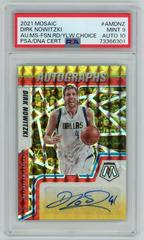 Dirk Nowitzki [Choice Red Yellow] #AM-DNZ Basketball Cards 2021 Panini Mosaic Autographs Prices