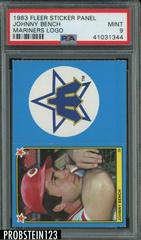 Johnny Bench [Mariners Logo] Baseball Cards 1983 Fleer Sticker Panel Prices
