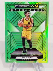 Trae Young [Green Flood] Basketball Cards 2021 Panini Obsidian Magnitude Prices