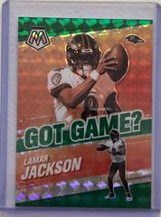 Lamar Jackson [Mosaic Green] #GG-4 Football Cards 2021 Panini Mosaic Got Game Prices