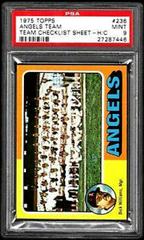 Angels Team #236 Baseball Cards 1975 Topps Team Checklist Sheet Hand Cut Prices