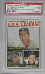 N. L. ERA Leaders [Koufax, Ellsworth, Friend] #1 Baseball Cards 1964 Venezuela Topps Prices