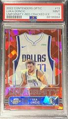 Luka Doncic [Red Cracked Ice] #13 Basketball Cards 2022 Panini Contenders Optic Uniformity Prices