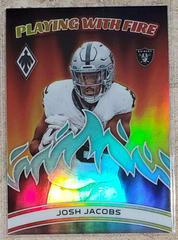 Josh Jacobs [Teal] #PWF-4 Football Cards 2023 Panini Phoenix Playing with Fire Prices