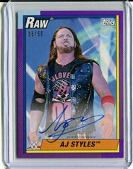 AJ Styles [Purple] Wrestling Cards 2021 Topps Heritage WWE Autographs Prices