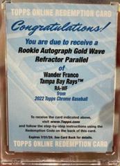 Wander Franco [Gold Wave] #RA-WF Baseball Cards 2022 Topps Chrome Rookie Autographs Prices