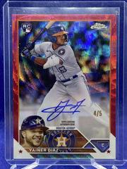 Yainer Diaz [Red Wave] #RA-YD Baseball Cards 2023 Topps Chrome Rookie Autographs Prices