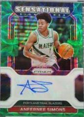 Anfernee Simons [Choice Green Prizm] #SS-ASM Basketball Cards 2021 Panini Prizm Sensational Signatures Prices
