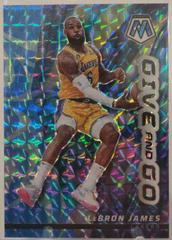 LeBron James [Reactive Blue] #3 Basketball Cards 2022 Panini Mosaic Give and Go Prices