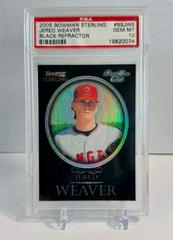 Jered Weaver [Black Refractor] #BSJWE Baseball Cards 2005 Bowman Sterling Prices