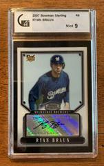 Ryan Braun [Autograph Refractor] Baseball Cards 2007 Bowman Sterling Prices