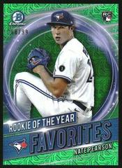 Nate Pearson [Green Refractor] #RRY-NP Baseball Cards 2021 Bowman Chrome Rookie of the Year Favorites Prices